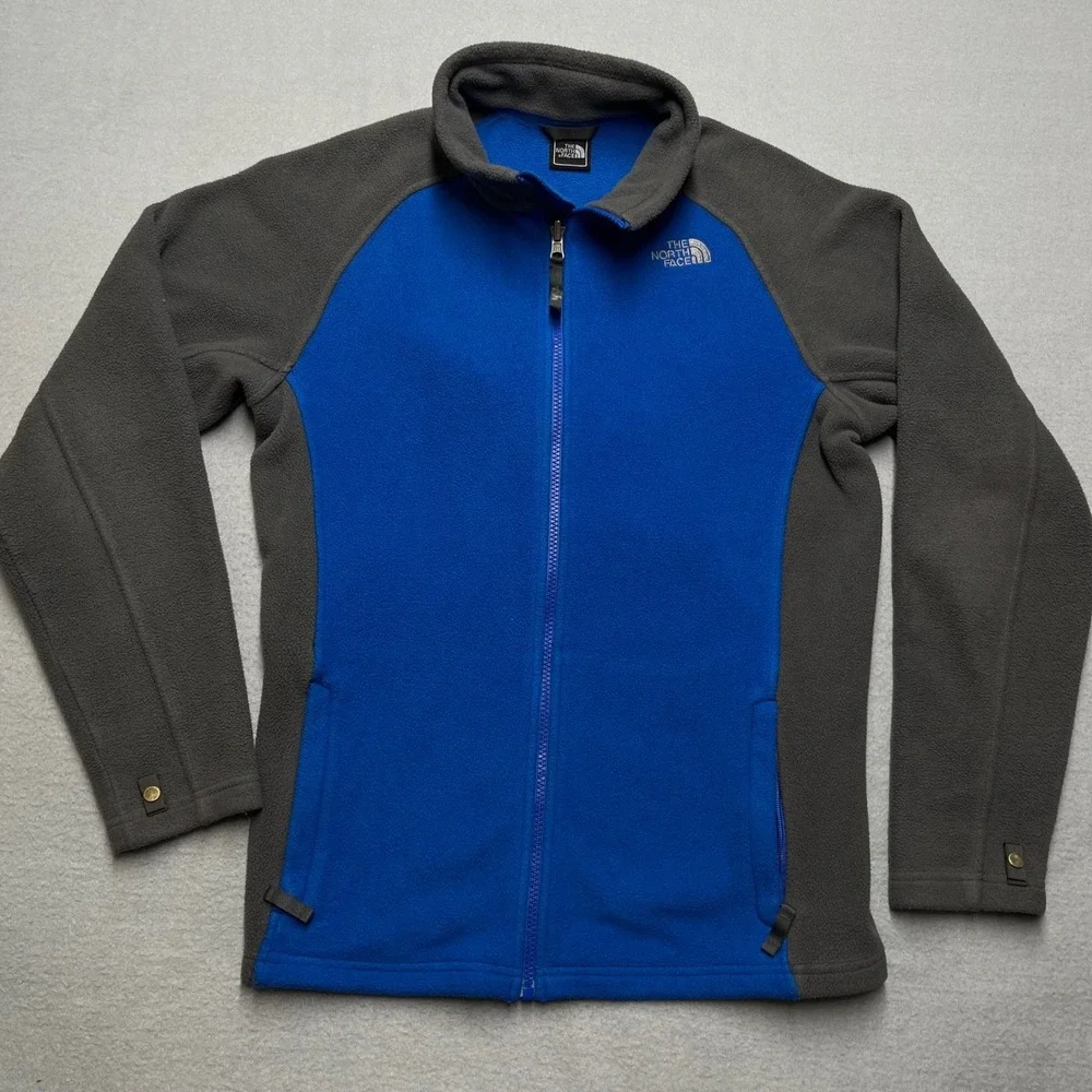 The North Face Fleece Jacket‎ Blue Gray Zip Up Outdoor Hiking Adult Medium pile